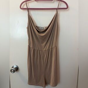 Love Tree Taupe/Nude Spaghetti Strap Rhomper M PTP 15-18/L 29 Adjust. Strap